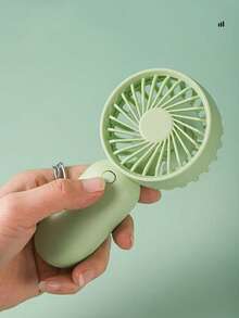1pc Solid Color Minimalist Hand Fan, Mini Handheld Fan Powered By AA Battery (Battery Not Included), Portable Cooling Fan For Summer - Multicolor - View 7