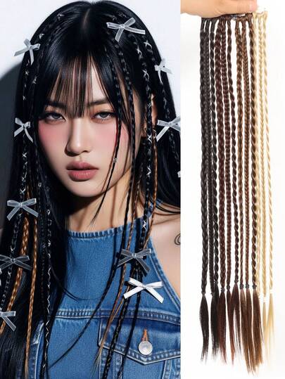 Tóc giả bện kiểu boxer có kẹp, tóc nối kiểu dreadlocks, tóc giả chịu nhiệt.