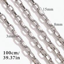 1m 304 Stainless Steel Oval O-Ring Clasp Chain Stainless Steel Chain For DIY Charm Jewelry Necklace & Bracelet Making Chain Stainless Steel Jewellery Handmade Chain - Chain - View 7