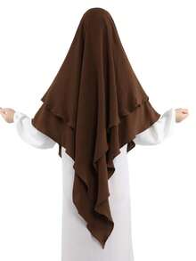 Khalat Muslim Prayer Hijab - 2 Layers Soft Breathable Islamic Dubai Women's Instant Long Hijab - Color - View 5