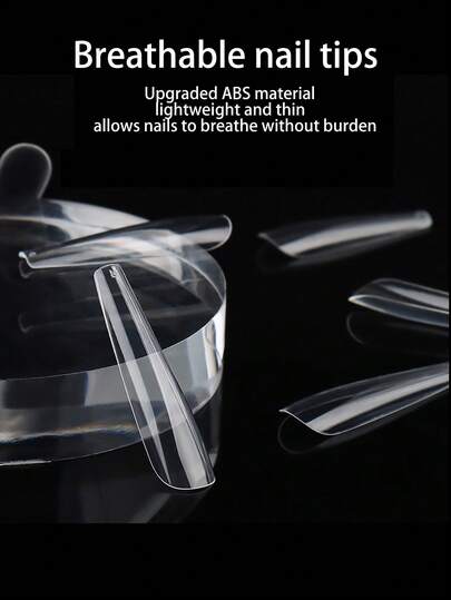 240pcs Oval Full Cover Nail Tips, Suitable For Nail Salons And DIY