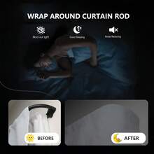 黑色双层窗帘杆，长度40至165英寸，遮光环绕式窗帘杆，3/4英寸遮光伸缩双层窗帘杆，易于安装且可调节，重型弧形拼接遮光双层杆，全金属材质，铝制支架 - 雙層遮陽-黑色 - 查看 6