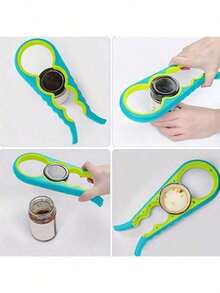 1pc Anti-Slip Can Opener, Manual Bottle Cap Opener, Universal Jar Lid Remover Tool - View 4