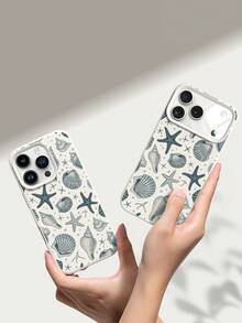 海洋主题单件装海星贝壳图案液态硅胶防震手机壳，适用于苹果 iPhone Xs/Xs Max/Xr/11/12/13/14/15/16 Pro/Pro Max/14/15/16 Plus/17，男女通用，可作为节日礼物 - 彩色 - 查看 6