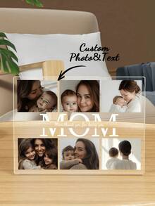 1pc Customized Acrylic Plaque, Can Customize Photo And Text, Personalized Acrylic Plaque Gift For Mom, Personalized Mom Photo Frame, Customized Plaque Photo, Customized Mom/Dad Photo Plaque, Mother's Day Customized Gift, Personalized Photo Gift For Mom, Mother's Day, Birthday, Anniversary, Graduation, Wedding, Father's Day, Multi-Functional, Decorative, Mildew-Proof, Reusable, Cute, High Quality, Adorable, Retro, Colorful, Customized, Personalized - Multicolor - View 9
