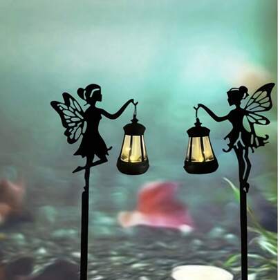 2D Acrylic Spring Fairy Garden Yard Stake Flat Sculpture Potted Plant Outdoor Decor