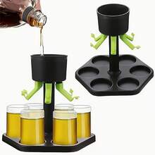 1pc/7pcs [6-In-1 Liquor Dispenser] Six-Spout Liquor Dispenser With Stand | Home Bar Party Multi-Flow Beverage Dispenser, Ideal For Themed Parties And Outdoor Events, Equal Portion Drink Dispenser For Spirits And Beer - Multicolor - View 8
