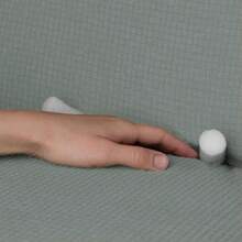 Melocotton Juego de Protector Cubre Sala Elástico Strech Fit. Renueva tu Sala sin gastar más. Juego Completo: Incluye Protectores de Sofá de 1 2 y 3 plazas. Couch Cover. Gris Claro - Gris claro - Ver 5