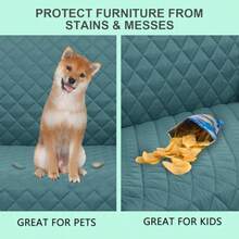 Fundas para sillones reclinables Fundas Reversibles para sofá Fundas para sofá para Mascotas Protector de Muebles Lazy Boy sillón reclinable pequeño de 23 Pulgadas Azul/Beige - Azul/Beige - Ver 5