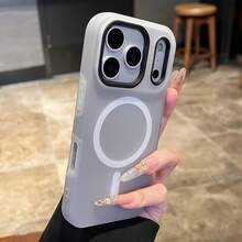 Phone - Luxury Candy-Colored 2-In-1 Magnetic Phone Compatible With 17 Pro, 16, 15, 14, 13, 12 Pro Plus Protective Cover, Frosted Soft With Magnetic Wireless Charging, Shockproof Back Cover 17 Pro - Black - View 13