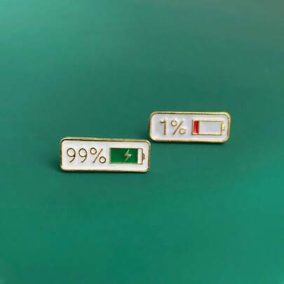 2pcs/Set Unique Fashion Social Energy Transformation Alloy Badge, Ideal Novelty Accessory For Hats, Bags And Clothing, Perfect Gift For Friends On Special Occasions