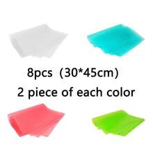 4/6/8pcs Refrigerator Mats, Cabinet Mats, Anti-Moisture, Waterproof, Anti-Oil, Anti-Slip | Whole House Storage Miracle, Refrigerator Anti-Moisture Mats, Waterproof, Anti-Dust, Anti-Slip, Thickened Household Trimmable Refrigerator Top Dust Cover Protective Mat - White Powder, Blue-green Flakes - View 27