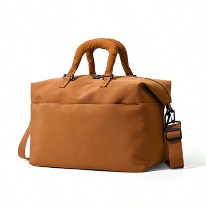 1개 고품질 가죽 코팅 내구성 여행 가방, 대용량 짐 가방, 방수 수영 가방, 단기 여행 더플 백, 유니섹스 숄더 핸드백, 야외 통근에 적합