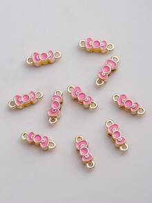 10/20/50/100个镀金双层花朵蝴蝶结吊坠，DIY项链手链耳环首饰配件 - 彩色 - 查看 13