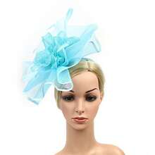 Feather Headpiece Hair Clip Headband Dual-Use Kentucky Derby Veil Hat Photoshoot Bridal Veil Headpiece - Multicolor - View 4