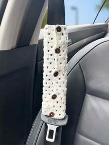 1件装纽扣针织汽车安全带肩垫，防滑安全带垫 - 護肩 - 查看 3