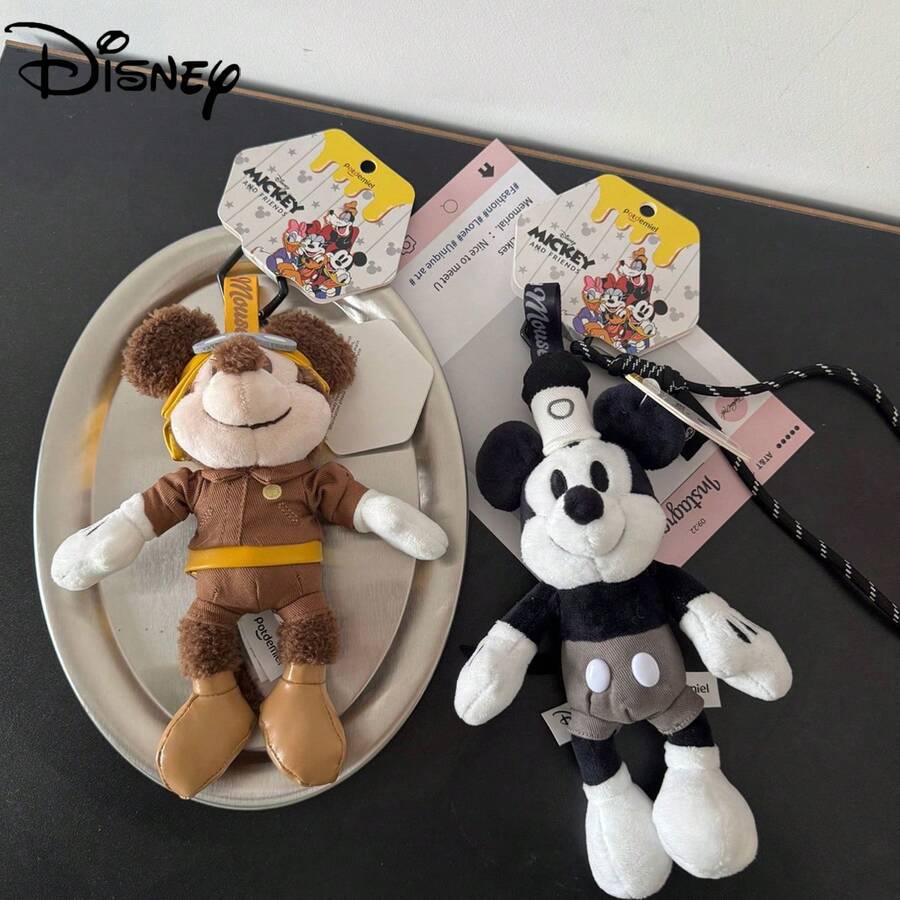 Disney 迪士尼官方授权米奇飞行员系列儿童毛绒玩偶背包挂件钥匙扣挂绳摆件，儿童生日礼物
