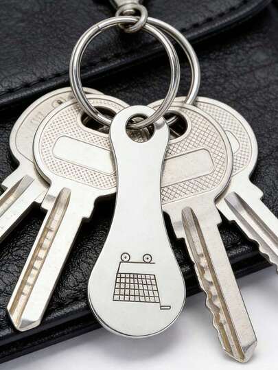 3pcs Shopping Cart Coin Keychain, European And American Supermarket Trolley Coin Metal Token Lobster Clasp Keychain, Car Portable Key Chain, Trolley Coin Key Ring