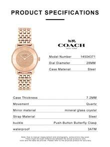 Coach ELLIOT Series Women's Watch, Rose Gold Tone Case Rose Gold Stainless Steel Band Gold Sand Dial - 玫瑰金 - 查看 3