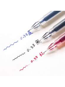 3/9 piezas Bolígrafo de gel de tinta líquida de 0.5 mm, punta ultra fina, tinta de secado rápido, punta precisa, escritura suave para oficina, escuela, estudiantes y papelería - Múltiples estilos - Ver 2