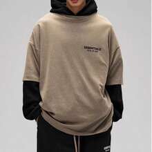 Essentials Fear Of God Back Logo Print Oversized T-Shirt Runs 2 Size Large , Crew Neck Short Sleeve, Unisex Loose Relaxed Fit, Premium Breathable Cotton Blend, Minimalist Streetwear Top, Casual Loungewear & Daily Wear For All Seasons, Ideal For Street Style, Casual Outings & Everyday Use - LIGHT HEATHER GREY - 查看 10