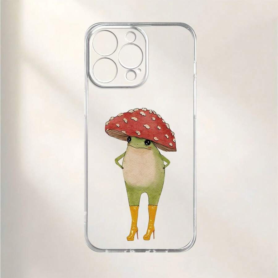 Funda para teléfono - Funda transparente con diseño de una rana roja en forma de hongo y impresión de alta definición.Esta funda protectora es duradera y resistente a los golpes. - transparente - Ver 1