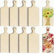 10/12件装带手柄木制工艺品，空白木板，可用于DIY绘画 - 6pcs - 查看 5