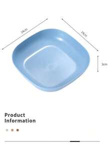 2pcs/Set Square Plate, Wheat Straw Cake Tray, Plastic Fruit Plate For Home, Restaurant, Serving Tray, Tea Tray, Can Be Used As Snack Or Bone Dish In Living Room - Multicolor - View 11