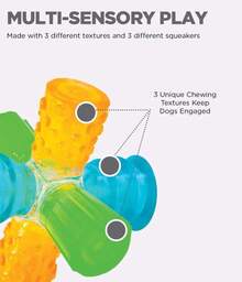 Outward Hound Triple Jack Interactive Multi-Squeak Dog Toy - ColorC - View 4