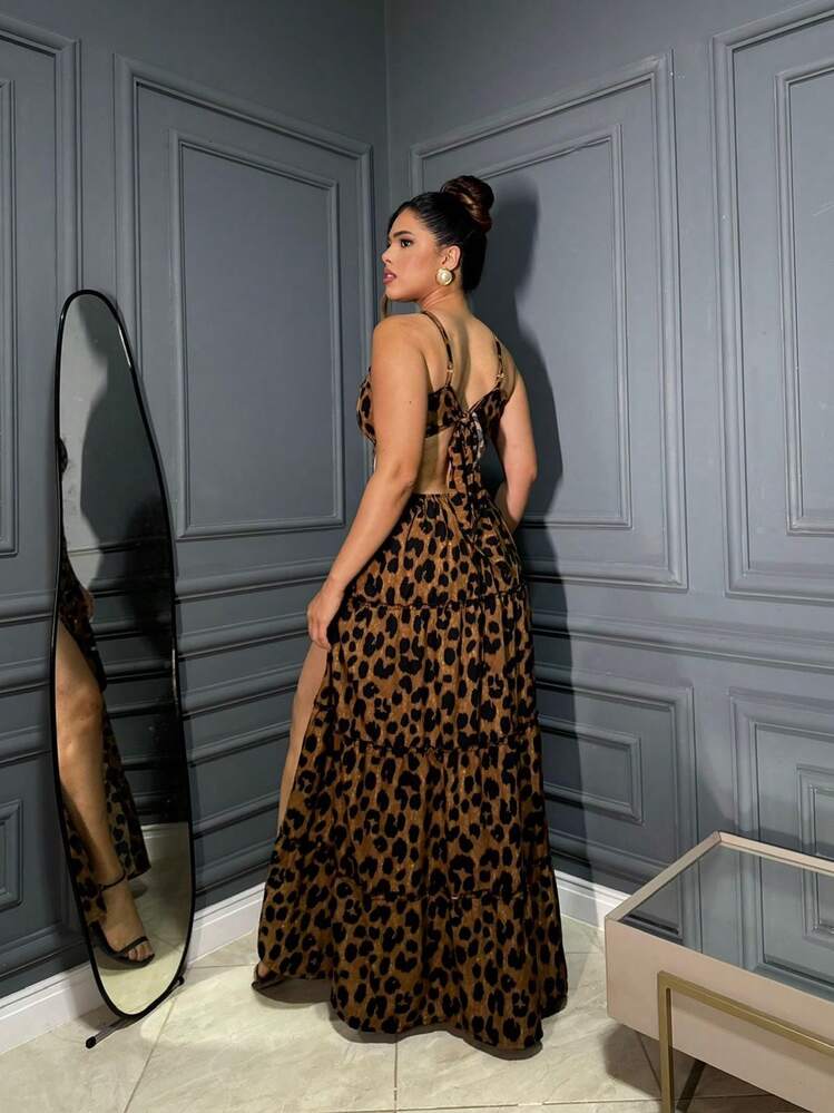 Elegant Long Dress, Casual, Silk, Backless, Comfortable, Travel, Vacation, Beach, All. - 盎司 - 查看 2