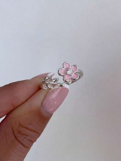 1Pc Original Real S925 Sterling Silver Opening Ring For Women Girls Ladies Jewellery Dating Gift Fine Jewelry