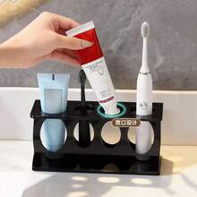 1pc Bathroom Storage Rack, Toothbrush & Toothpaste Organizer For Vanity, Toilet, Washroom - Multicolor - View 2