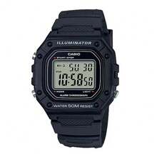 Casio 卡西欧复古方形数字手表，50米防水，LED灯，带闹钟、秒表等多功能功能，适合学生和运动佩戴 - 均碼 - 查看 12