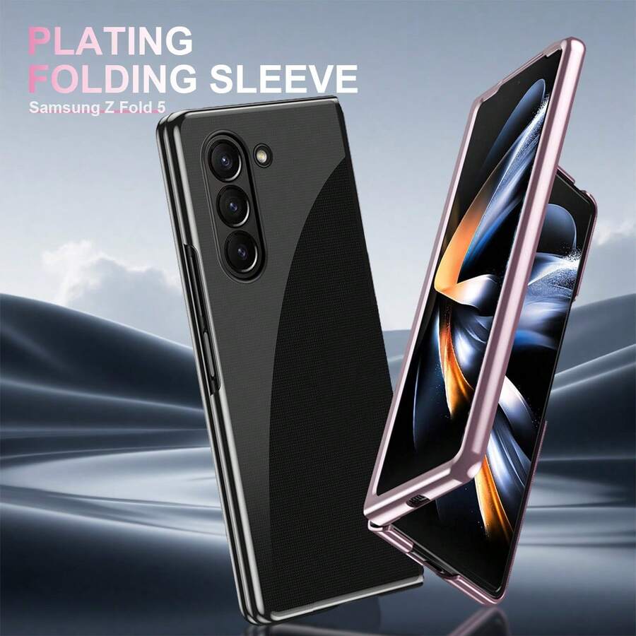 Classic Electroplated Transparent Phone Case Suitable For Samsung Galaxy ZFold3, ZFold4, ZFold5, ZFold6, ZFold7, ZFlip3, ZFlip4, ZFlip5, ZFlip6, ZFlip7, ZFlip7FE, Naked Phone Effect, Fashionable And Versatile