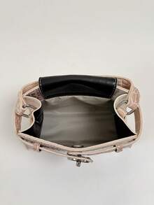 2026 New Arrival Niche Crocodile Embossed Patchwork Handbag, Chic Mini Square Bag, Fashion Versatile Shoulder Bag For Women, Suitable For Commuting & Dating - Pink - View 10