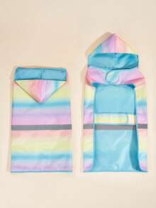 1 pieza Impermeable reversible para perros, chaqueta impermeable para mascotas, lavable a máquina, correas ajustables para razas pequeñas a grandes - Multicolor - Ver 6