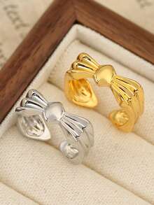 1 Elegant And Sophisticated Bow Ring With An Open Mouth, Exquisite And Luxurious, Versatile For Daily Wear By Women, Can Be Given As A Gift To Friends Or Lovers - Bow Ring - View 2