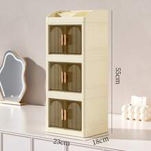 1PC Large Capacity Rotary Bean Dispenser With Divider -10lb-20lb - Waterproof, Moisture-Proof, Insect Proof Bean Storage Container, Suitable For Kitchen Organization, Grain, Nut, Flour, Rice Moisture-Proof And Leak Proof - Portable Kitchen Storage Container - Apricot 3-layer - View 4