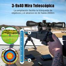 Mirilla Telescópica para Rifle 3-9x40EG con Lente de 40 mm – Ajuste de Zoom Variable, Retícula Iluminada, Montura Incluida para Riel de 11 mm, Ideal para Caza Mayor, Tiro Deportivo y Supervivencia en Zonas Rurales - Negro - Ver 4