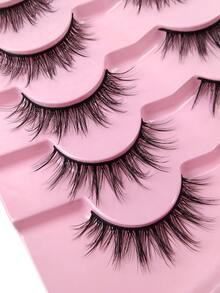 Hinarin 7对漫画风格尖头猫眼假睫毛，自然妆效动漫假睫毛，单根纤细韩式妆容假睫毛，日式cosplay假睫毛，浓密夸张假睫毛，条状假睫毛，睫毛，假睫毛 - 查看 3