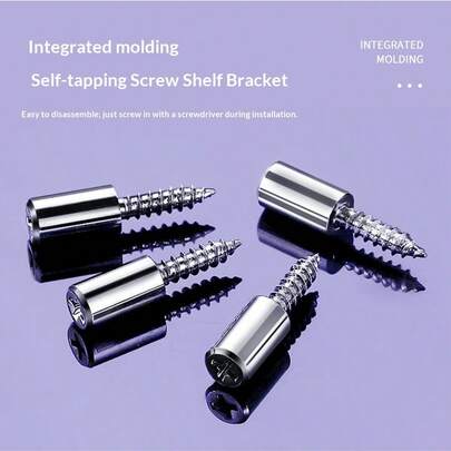 Self-Tapping Screw One-Piece Shelf Bracket, Partition Bracket Nail, Cabinet & Wardrobe Fixing Support Hardware Accessories, Shelving Nail