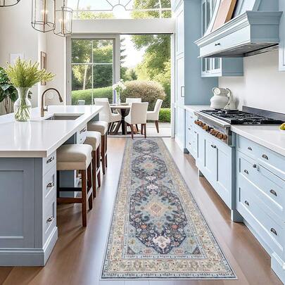 Machine Washable Area Rug With Non-Slip Backing, Modern Pearl Fleece Cotton TPR Rugs, Large Indoor Floor Carpet For Living Room, Bedroom, Kitchen, Office