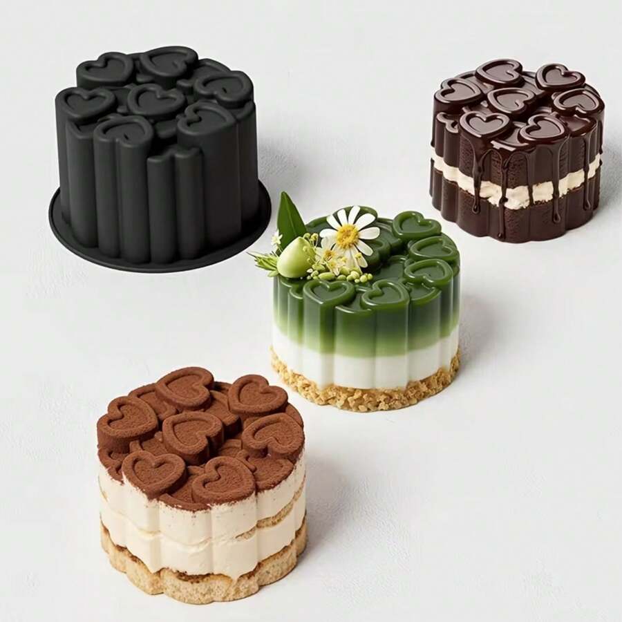 心形硅胶蛋糕模具，情人节慕斯蛋糕巧克力模具，甜点烘焙工具 - 查看 1