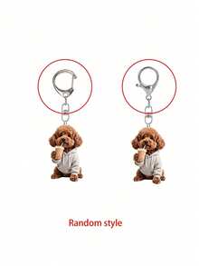 2d Flat, 1pc Cute Brown Teddy Dog Drinking Milk Tea Pattern Keychain,Novel Acrylic Design Keyring Decoration,Compatible With Backpacks, Keys, Wallets - Cute Style Keyring,Perfect For Bags & Car Keys, Perfect For Car Keys, Backpacks & Bags , Bag Pendant, No Batteries Needed, Valentine's, Functional Vehicle Accessory, Women's Wallets And Mobile Phone Accessories, Giving To Friends,Partyaccessories,Souvenirs - Multicolor - View 8