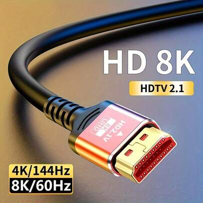 كابل اتصال تلفزيون وكمبيوتر 8K HDTV2.1 بطول 2 متر، خط HD داعم ل- 8K@60Hz/4K@120Hz/2K@240Hz/1080P@240Hz فيديو فائق الوضوح