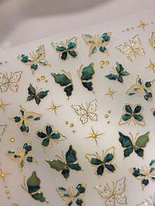 1pc 5D Nail Art Stickers Fragment Colourful Shell Light Butterfly High Quality Nail Stickers Spring Nail Art Decal Design Manicure Nails Nail Supplies - 多色-1 - 查看 5