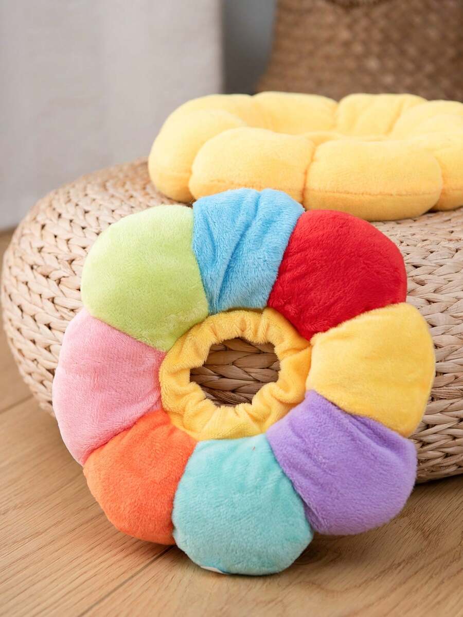 1 Soft Plush Sunflower Pet Recovery Collar, Adjustable Anti-Squirm Cat And Dog Collar, Cute Flower-Shaped Wound Healing Protector, Suitable For Small To Medium-Sized Pets. - Multicolor - View 1