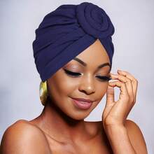 女士头巾帽，时尚蜗牛帽波西米亚风头巾帽 - 彩色 - 查看 23