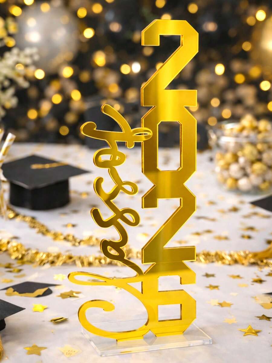 1件2026毕业季桌面装饰摆件，毕业派对餐桌装饰，毕业主题装饰，毕业庆典桌面装饰，毕业派对用品，毕业主题桌面装饰，优雅毕业派对中心摆件，毕业典礼桌面装饰，毕业宴会餐桌装饰，拍照道具，毕业庆典活动装饰