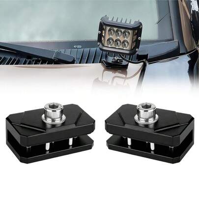 Ditch Light Brackets Hood Mount, Universal LED Light Bar Mounting Brackets Hood Pillar Pod Light Brackets For Car Truck Off-Road Accessories No Drilling